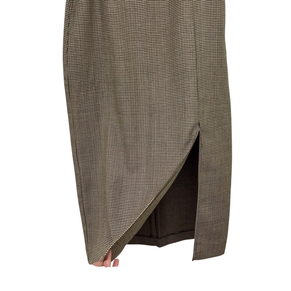 Houndstooth Midi Skirt 12 Academia Quiet Luxury Preppy 90s Heritage Old‎ Money - Picture 2 of 9